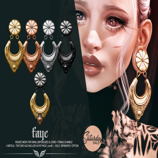 Faye Earrings - Swallow Gauged M+F XL	&lt;a href=&quot;http://maps.secondlife.com/secondlife/Amazing%20Dreams/52/206/2514&quot;&gt;Teleport&lt;/a&gt;