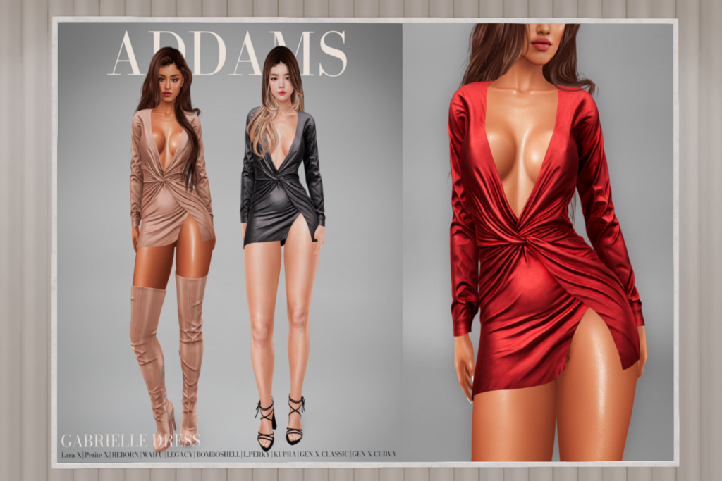 Gabrielle Dress - GenX/Inithium/Legacy/MaitreyaX/Reborn/+mods, L$250 each/L$1299 FP