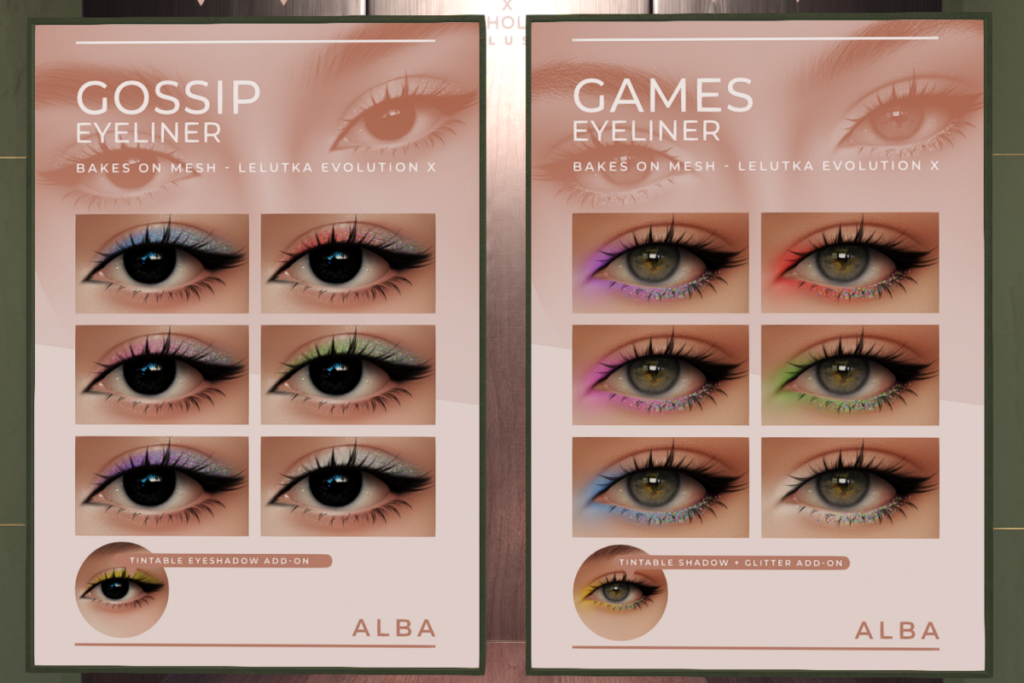 Gossip and Games Eyeliner - EvoX, L$199 each