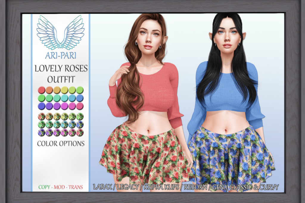 Lovely Roses Outfit - GenX/Kupra Kups/Legacy/MaitreyaX/Reborn, L$100