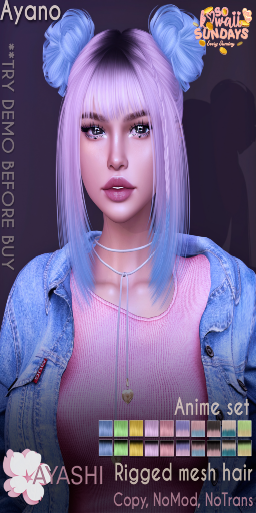 Ayano Hairstyle	&lt;a href=&quot;http://maps.secondlife.com/secondlife/MagnetiS/191/128/10&quot;&gt;Teleport&lt;/a&gt;