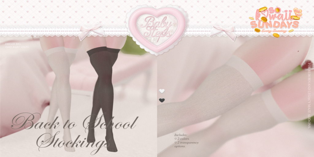 Back To School Stockings for Maze Soft Thighs - BOM/Legacy/Reborn/+mods	&lt;a href=&quot;http://maps.secondlife.com/secondlife/Kalamay/156/83/22&quot;&gt;Teleport&lt;/a&gt;