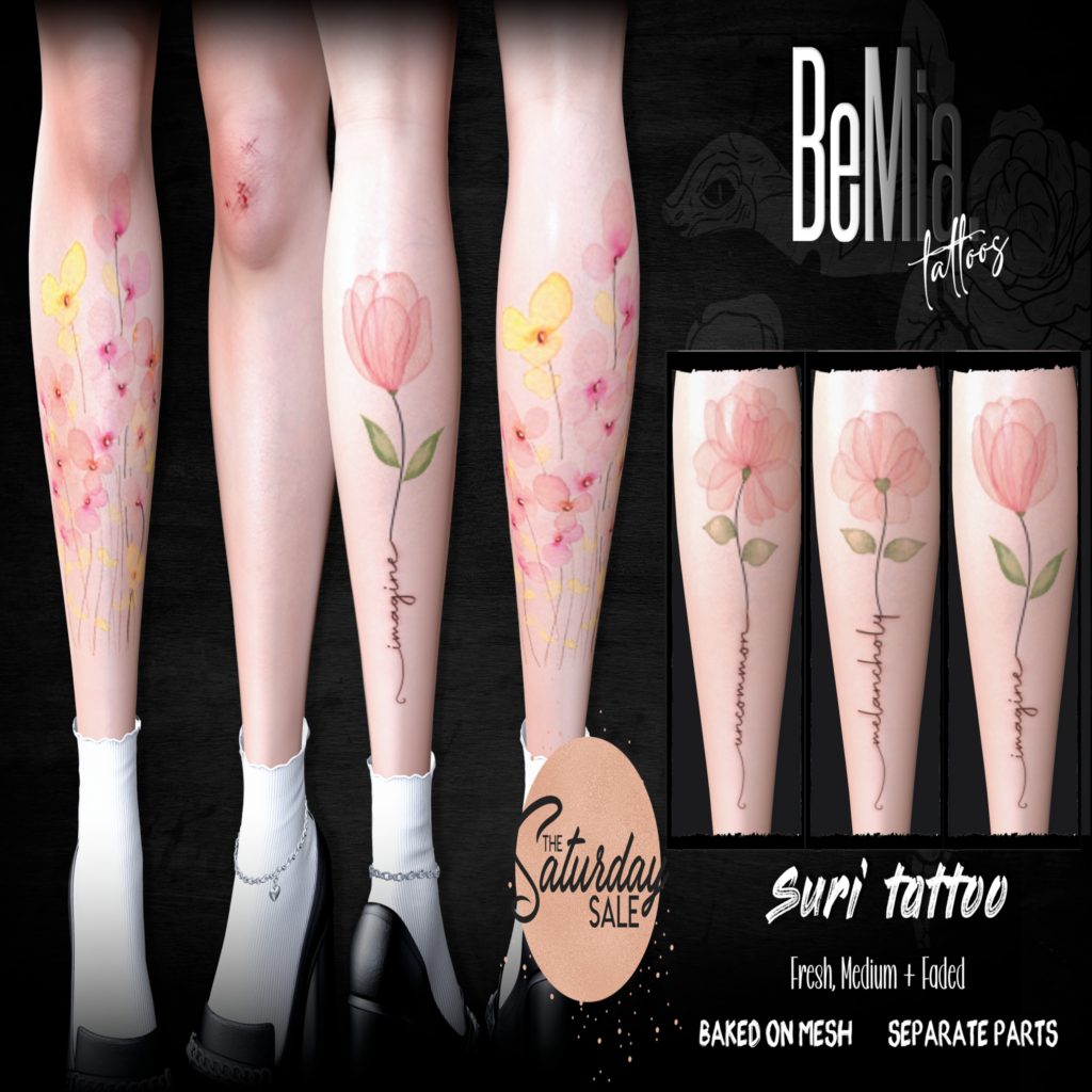 Suri Tattoo - BOM	&lt;a href=&quot;http://maps.secondlife.com/secondlife/Rosehaven/218/121/2501&quot;&gt;Teleport&lt;/a&gt;