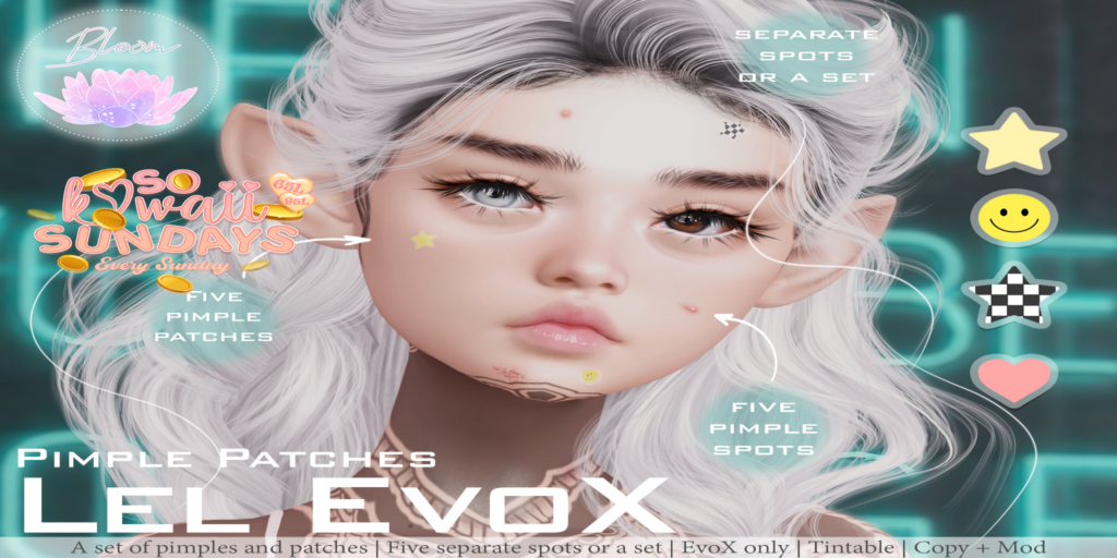 Pimple Patches Accessory - EvoX	&lt;a href=&quot;https://maps.secondlife.com/secondlife/Optimal/179/17/1601&quot;&gt;Teleport&lt;/a&gt;