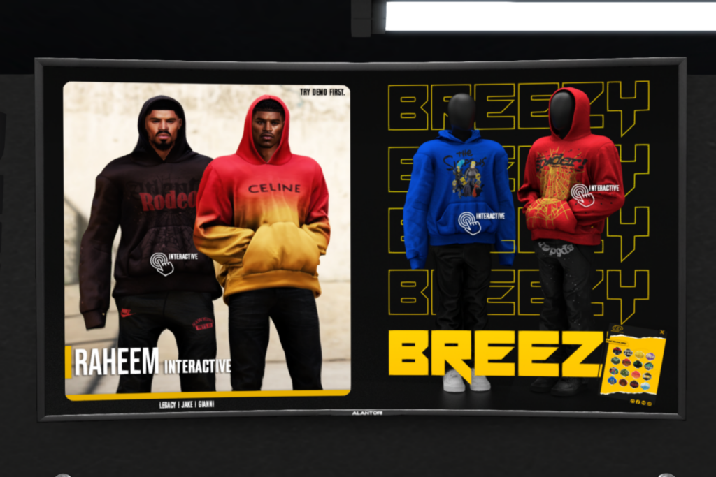 Raheem Interactive Hoodie - Gianni/Jake/Legacy, L$319 each/L$1399 FP