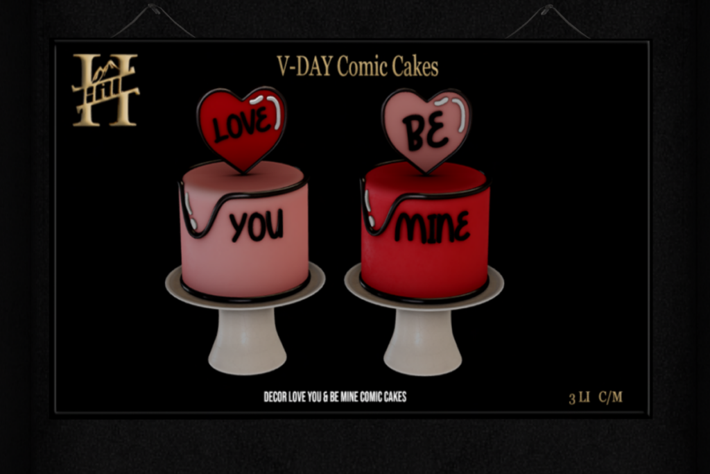 V-Day Comic Cake, L$200 each