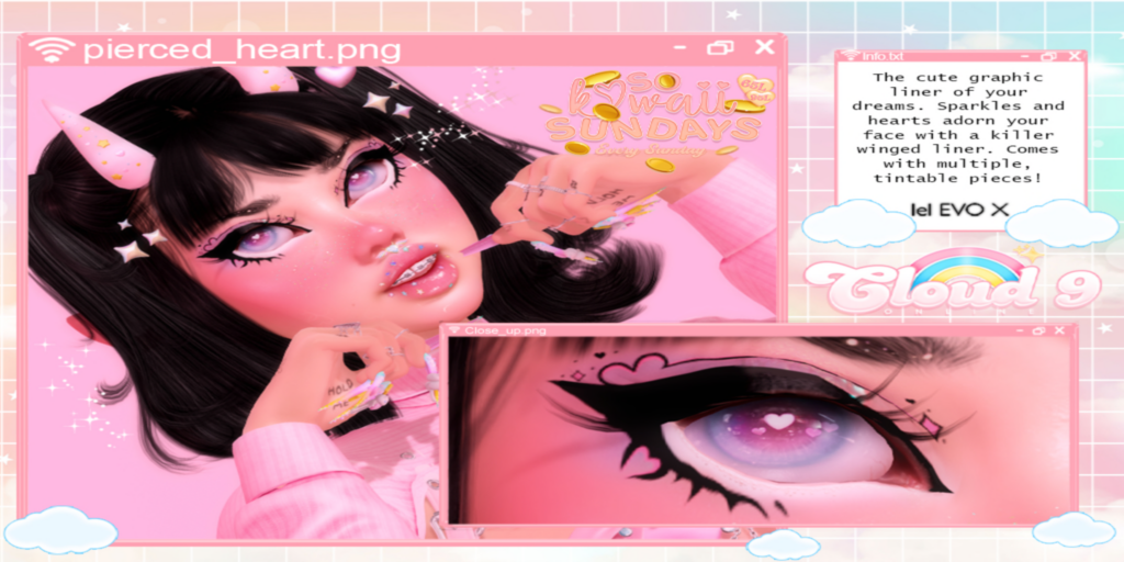 Pierced Heart Eyeliner - EvoX	&lt;a href=&quot;http://maps.secondlife.com/secondlife/Velvet%20Isle/141/23/2847&quot;&gt;Teleport&lt;/a&gt;