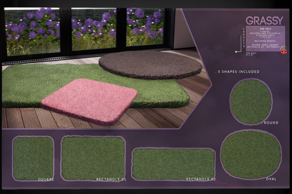 Grassy Carpets, L$275 each/L$500 FP