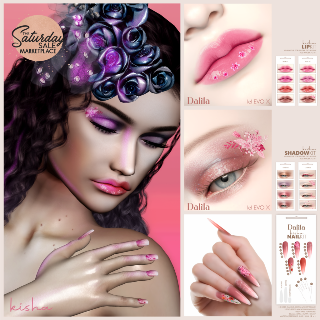 Kisha Lip and Shadow Kits - Evo/EvoX | Kisha Nail Kit - Alice/Belleza OG/Erika/Inithium/Legacy/Maitreya/Reborn/Slink