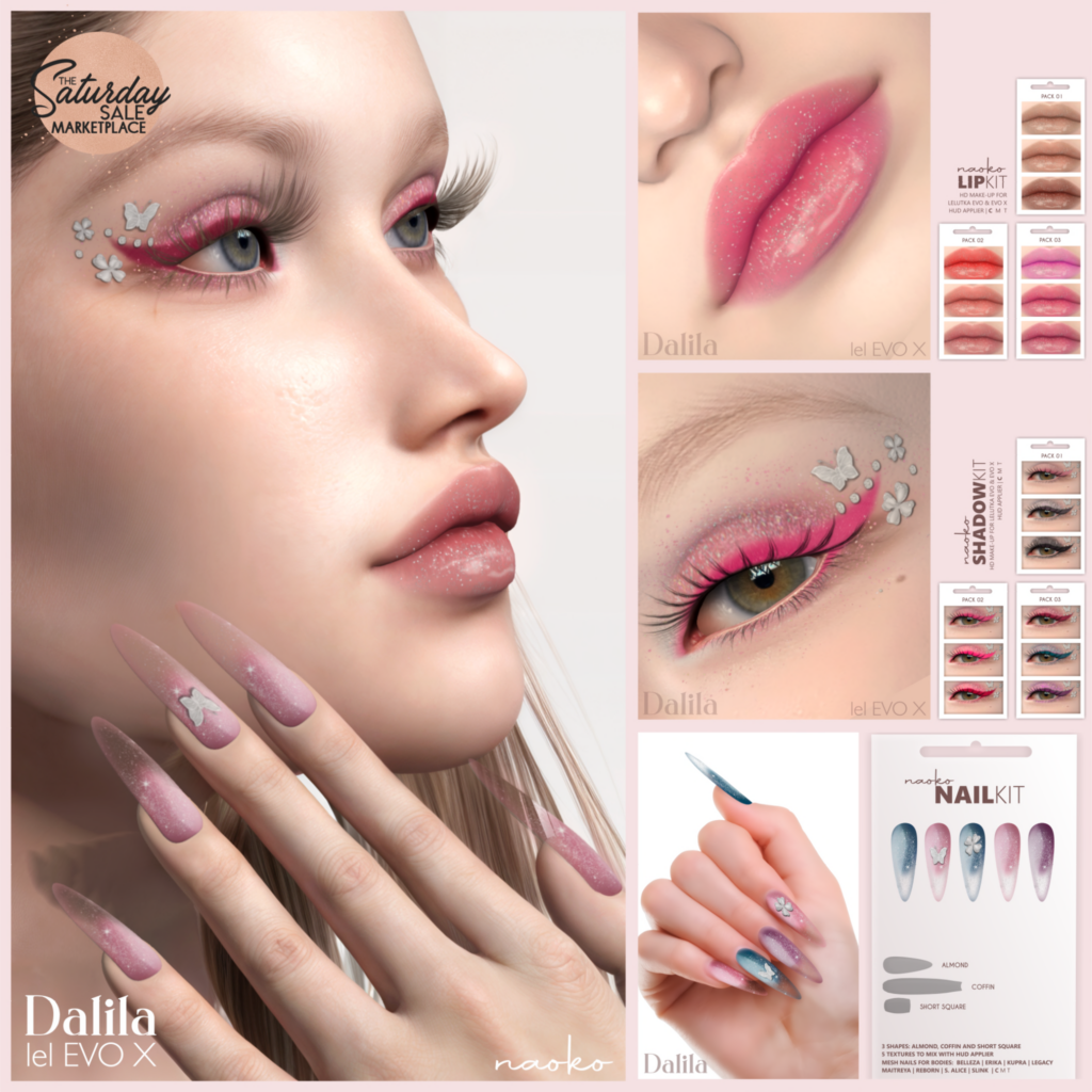 Naoko Lip and Shadow Kits - Evo/EvoX | Naoko Nail Set - Alice/Belleza OG/Erik/Inithium/Legacy/Maitreya/Reborn/Slink