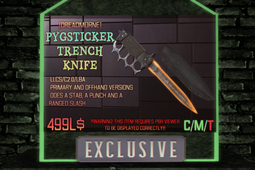 Pygsticker Trench Knife Holdable, L$375