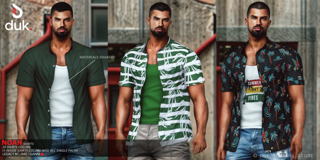 Noah Shirts - Gianni/Jake/Legacy	&lt;a href=&quot;http://maps.secondlife.com/secondlife/Heartbreak/124/133/94&quot;&gt;Teleport&lt;/a&gt;