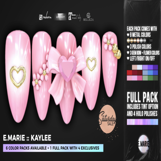 Kaylee Mesh Nails - GenX/Legacy/Maitreya/Reborn	&lt;a href=&quot;http://maps.secondlife.com/secondlife/xoxo/86/130/41&quot;&gt;Teleport&lt;/a&gt;