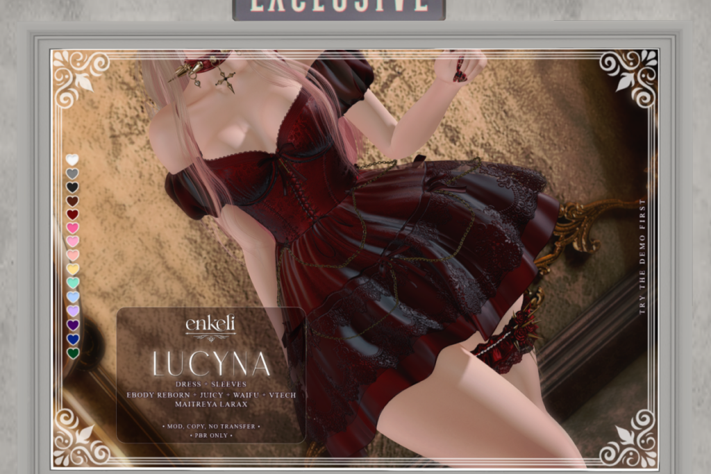 Lucyna Dress - MaitreyaX/Reborn, L$799 each/L$1399 FP