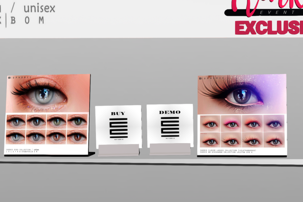 Cherie Eyes - Bom/Evo/Evo X, L$380 | Cherie Lashes &amp; Eyeshadow - Clover Megalash/Evo X/Genus, L$580