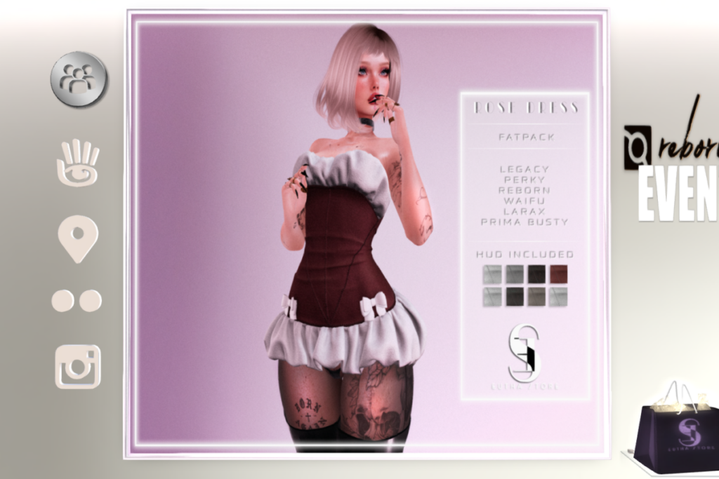 Rose Dress - Legacy/MaitreyaX/Prima Busty/Reborn/+mods, L$399 FP