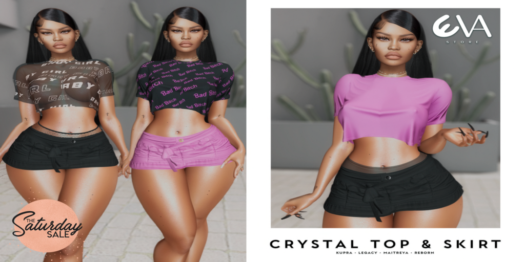 Crystal Top &amp; Skirt - Inithium/Legacy/Maitreya/Reborn	&lt;a href=&quot;http://maps.secondlife.com/secondlife/ELEVEN/182/185/32&quot;&gt;Teleport&lt;/a&gt;