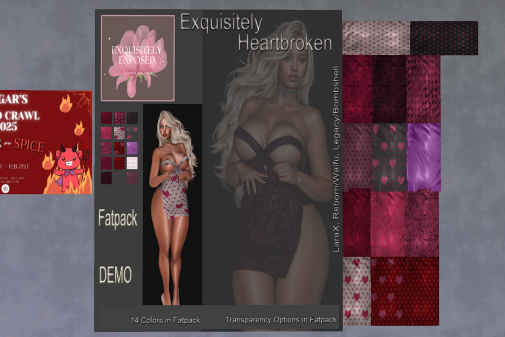 Exquisitely Heartbroken Dress - Legacy/MaitreyaX/Reborn/+mods, L$69 each/L$449 FP