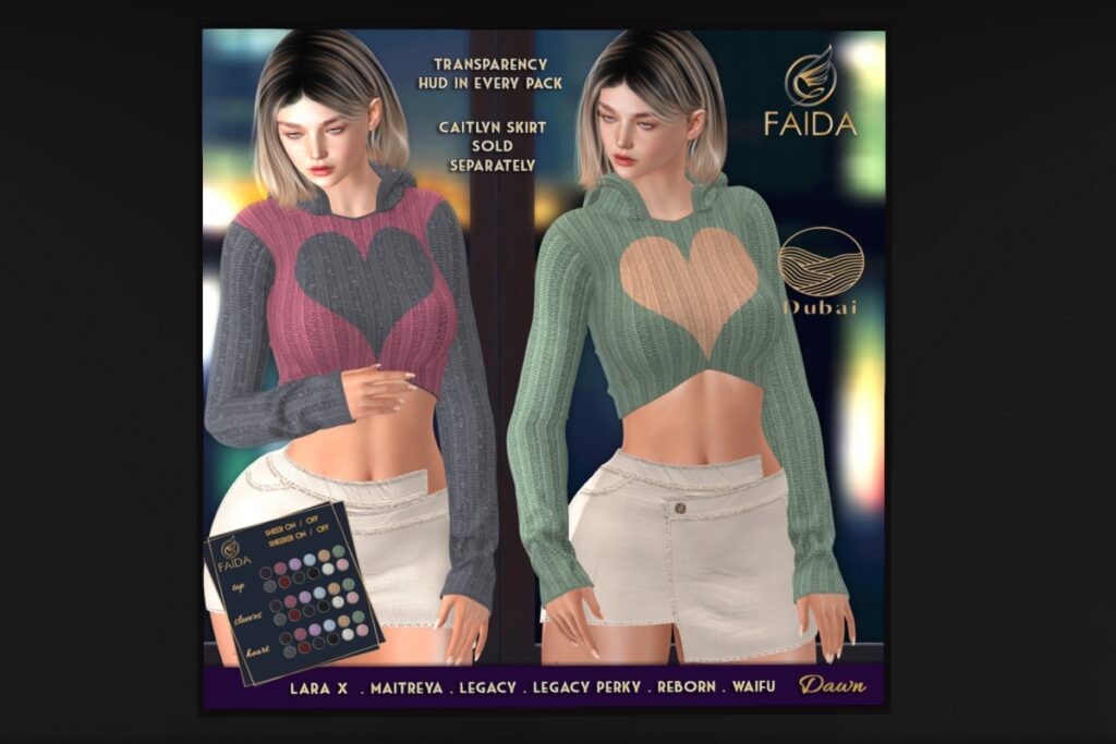 Dawn Sweater - Legacy/Maitreya/Reborn/+mods, L$169 each/L$699 each body pack/L$1999 MP