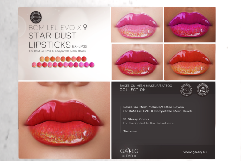 Star Dust Lipsticks - EvoX, L$380