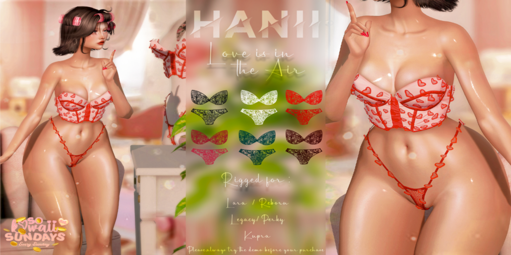 Love Is In The Air Lingerie - Inithium/Legacy/Maitreya/Reborn/+mods	&lt;a href=&quot;http://maps.secondlife.com/secondlife/Dream%20Lake/140/112/25&quot;&gt;Teleport&lt;/a&gt;