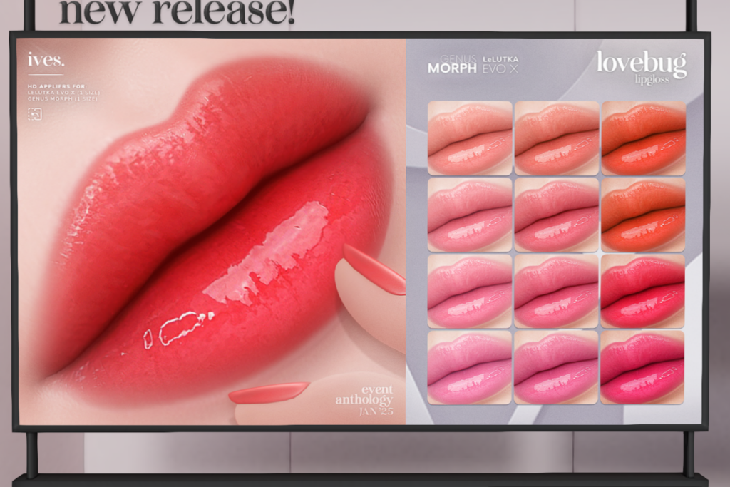 Lovebug Lipgloss - EvoX/Genus Morph, L$299 each