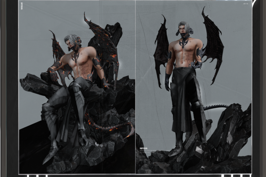 Imperial Dragon Skin, Horn, Tail and Armor - Jake/Legacy, L$299 each/L$1299 each FP | Imperial Wings Gift