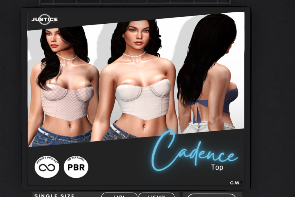 Cadence Top - Legacy/Maitreya/Reborn/+mods, L$249 each/L$1249 FP