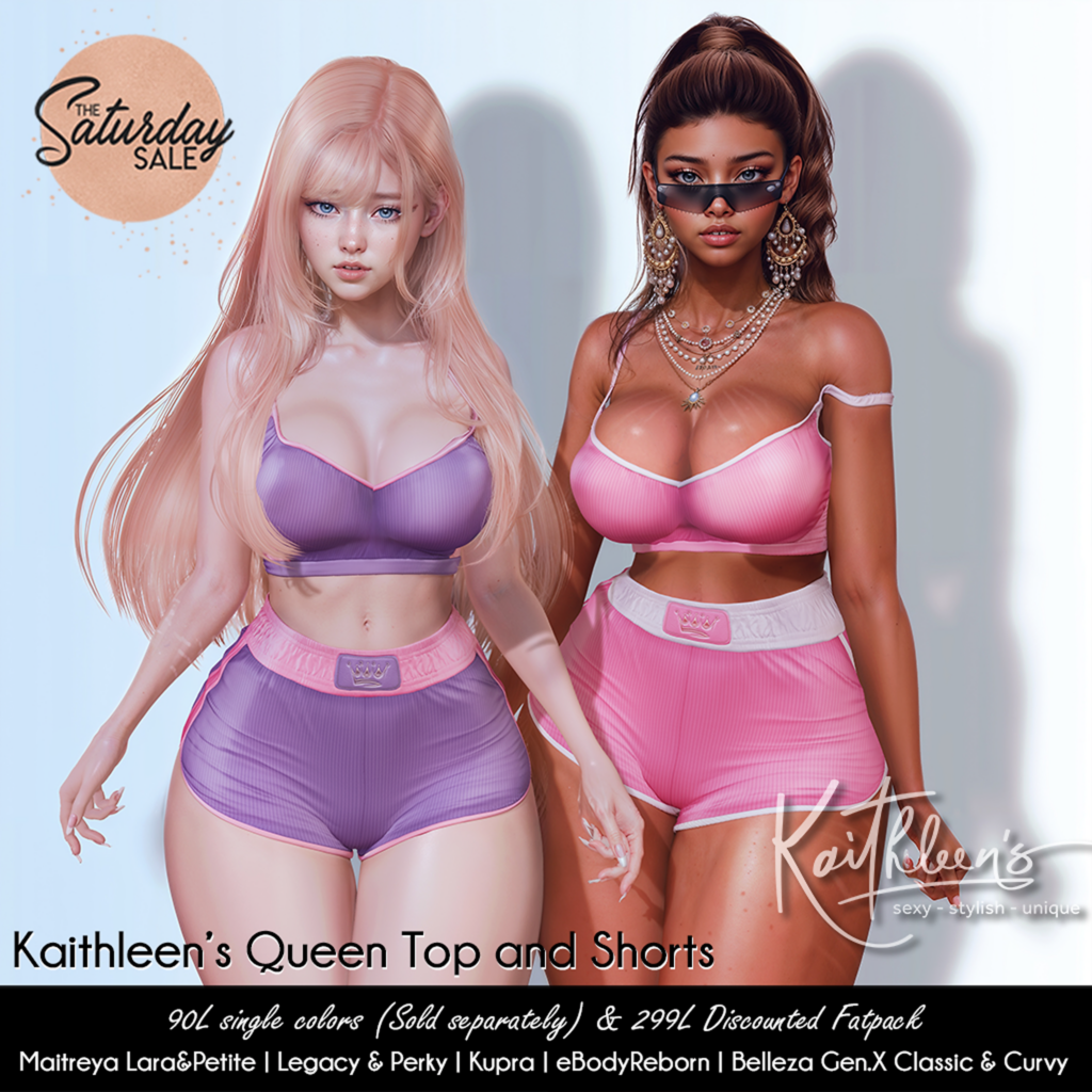 Queen Top &amp; Shorts - GenX/Inithium/Legacy/Maitreya/Reborn/+mods	&lt;a href=&quot;http://maps.secondlife.com/secondlife/Maribella/201/126/23&quot;&gt;Teleport&lt;/a&gt;