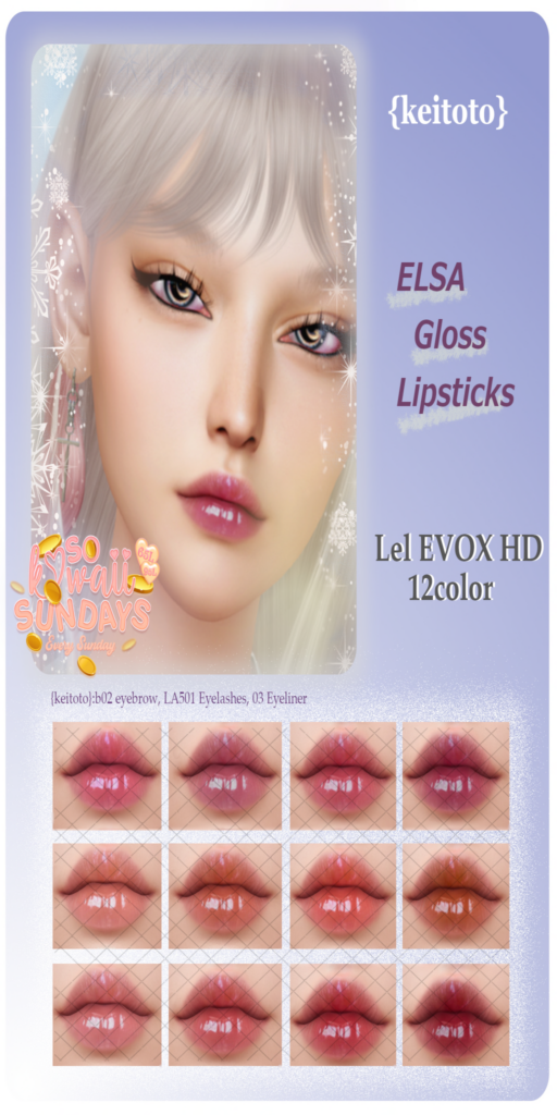 Elsa Gloss Lipstick - EvoX	&lt;a href=&quot;http://maps.secondlife.com/secondlife/Putiki%20Fold/18/155/1551&quot;&gt;Teleport&lt;/a&gt;