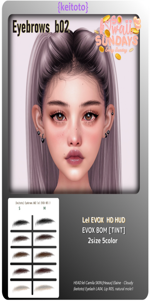 B02 Eyebrows - EvoX	&lt;a href=&quot;http://maps.secondlife.com/secondlife/Putiki%20Fold/18/155/1551&quot;&gt;Teleport&lt;/a&gt;