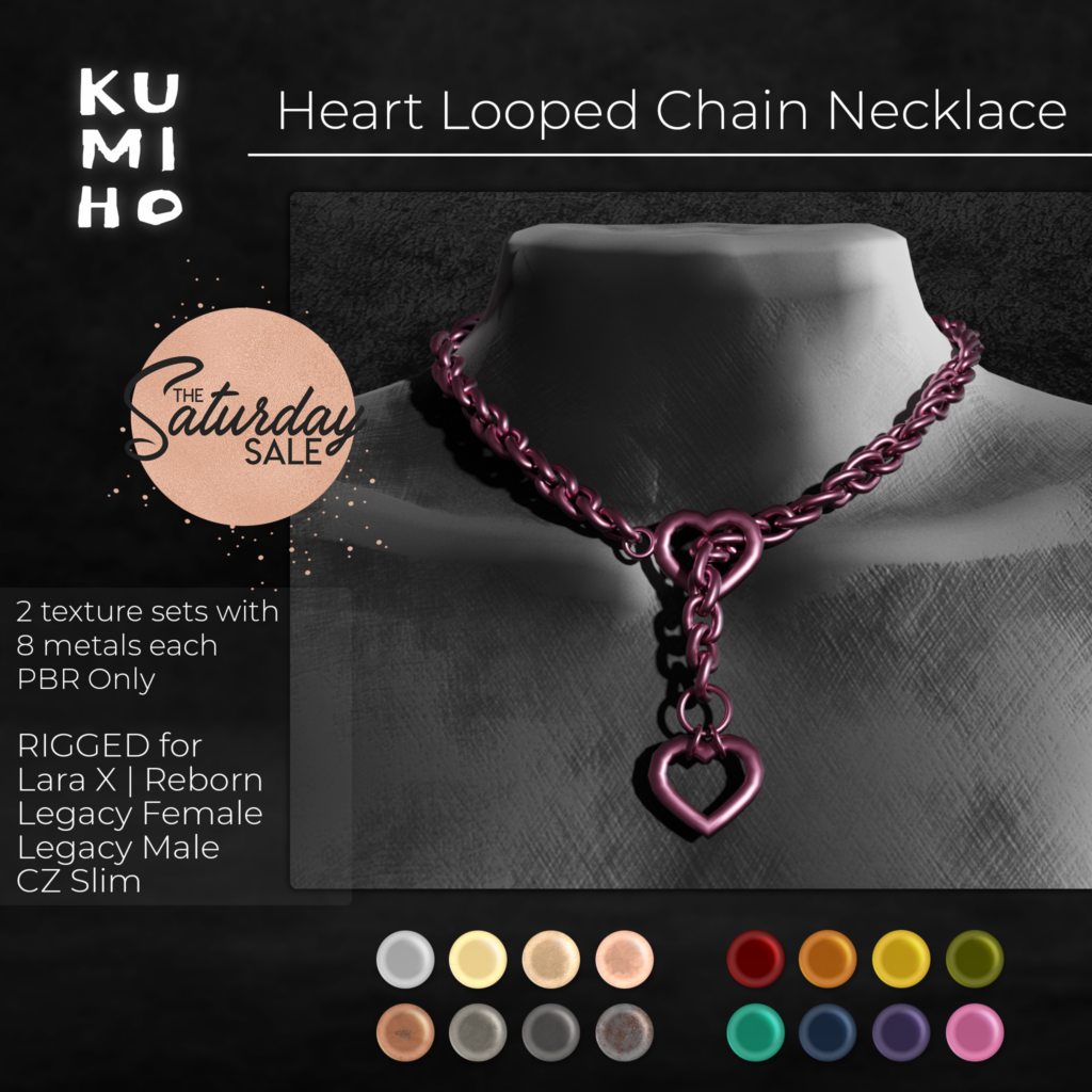 Heart Looped Chain Necklace - CZ Slim/Legacy M+F/MaitreyaX/Reborn	&lt;a href=&quot;http://maps.secondlife.com/secondlife/BASED/139/36/2002&quot;&gt;Teleport&lt;/a&gt;