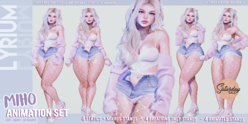 Miho Animations	&lt;a href=&quot;https://maps.secondlife.com/secondlife/Lunar%20and%20Friends/161/89/19&quot;&gt;Teleport&lt;/a&gt;