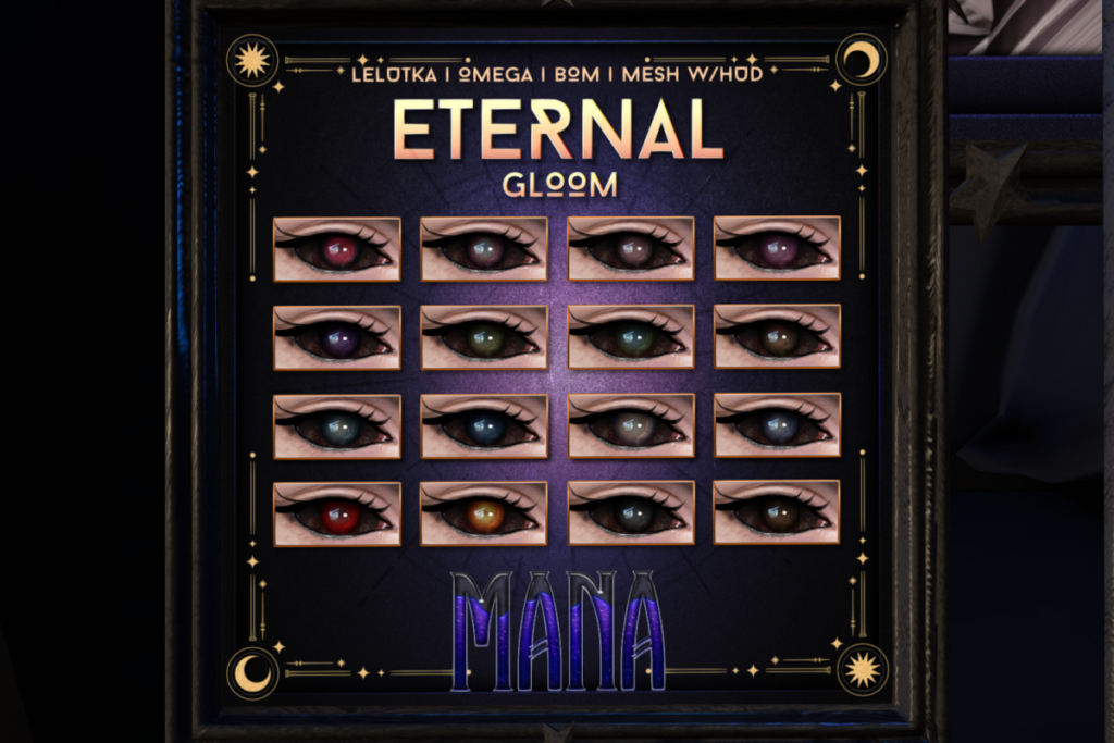 Eternal Gloom Eyes - BOM/Lelutka/Mesh/Omega, L$399 | Eternal Eyes Fatpack, L$699