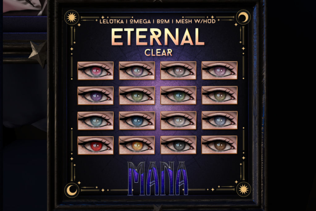 Eternal Clear Eyes - BOM/Lelutka/Mesh/Omega, L$399 | Eternal Eyes Fatpack, L$699