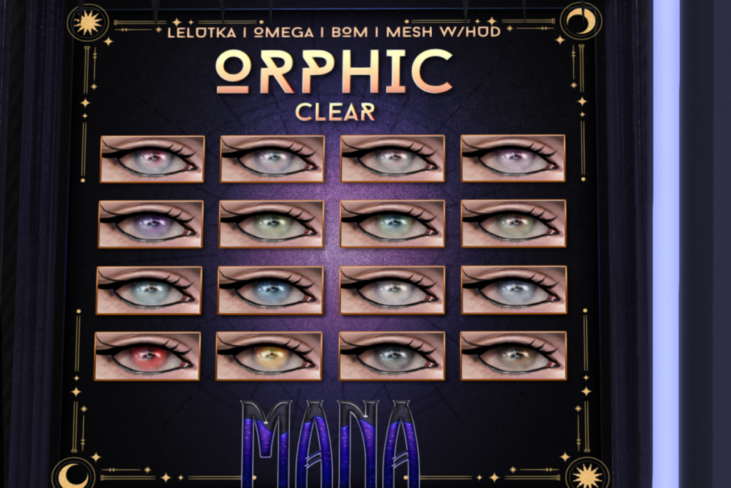 Orphic Eyes Clear - Bom/Evo/Evo X/Mesh/Omega, L$399