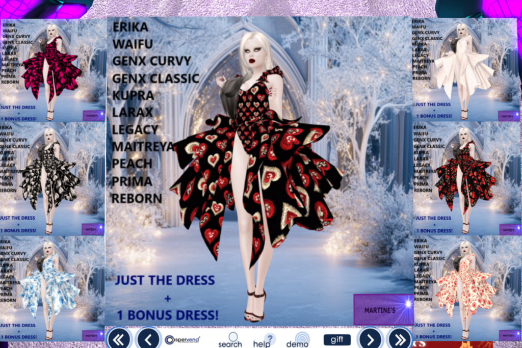 V-Day Dress - Erika/GenX/Inithium/Legacy/Maitreya/Peach/Prima/Reborn/+mods, L$150 each