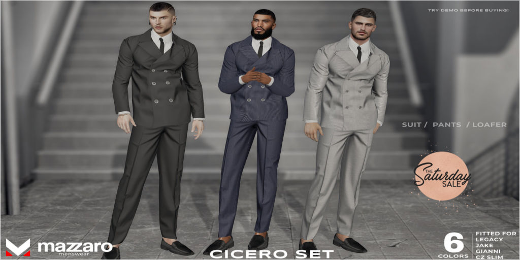 Cicero Set - CZ Slim/Gianni/Jake/Legacy	&lt;a href=&quot;http://maps.secondlife.com/secondlife/Heartbreak/131/129/166&quot;&gt;Teleport&lt;/a&gt;