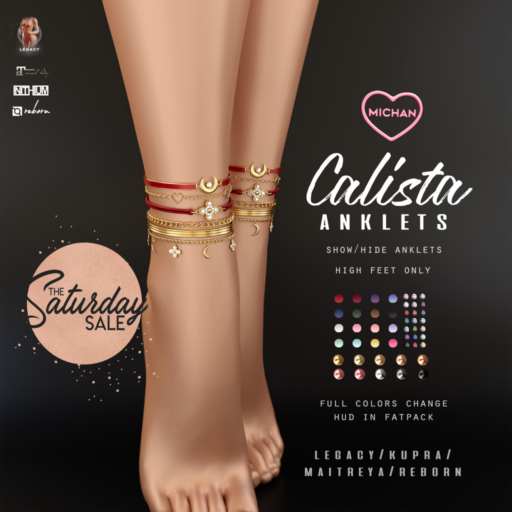 Calista Anklets - Inithium/Legacy/Maitreya/Reborn	&lt;a href=&quot;http://maps.secondlife.com/secondlife/Serene%20Shores/100/54/902&quot;&gt;Teleport&lt;/a&gt;