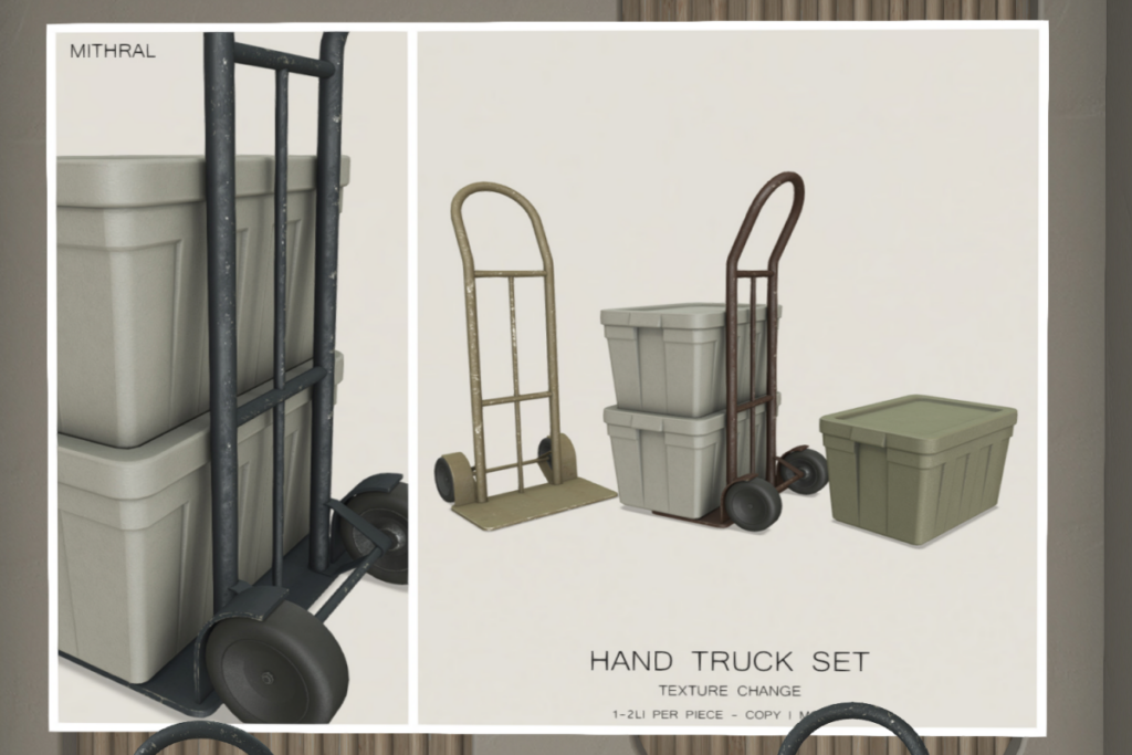 Hand Truck Set, L$119 each/L$349 FP