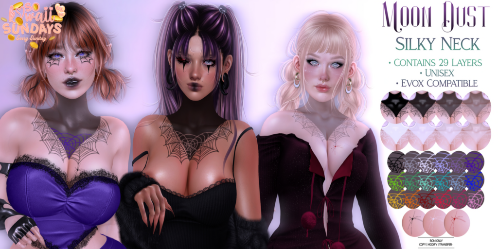 Silky Neck Tattoo - BOM/EvoX	&lt;a href=&quot;http://maps.secondlife.com/secondlife/Silver%20Isles/172/107/2103&quot;&gt;Teleport&lt;/a&gt;