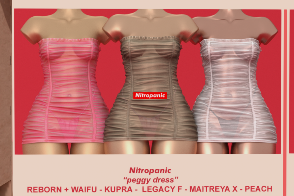 Peggy Dress - Inithium/Legacy/MaitreyaX/Peach/Reborn/+mods, L$199 each/L$555 FP