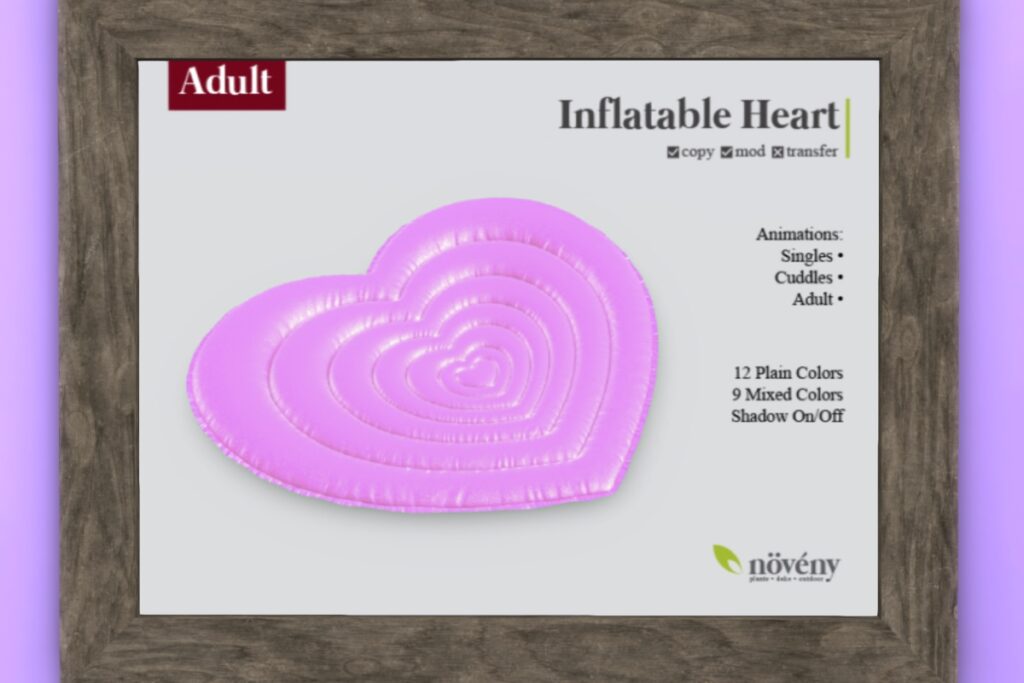 Inflatable Heart Raft, L$200 PG/L$300 Adult