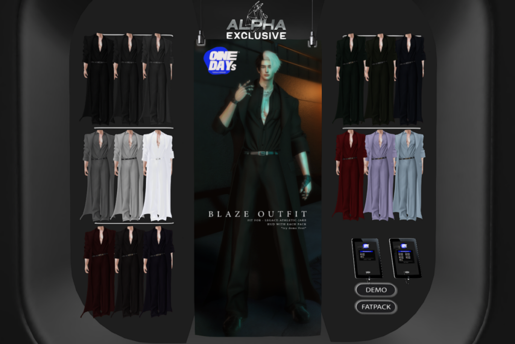 Blaze Outfit - Jake/Legacy/+mods, L$350 each/L$1500 FP