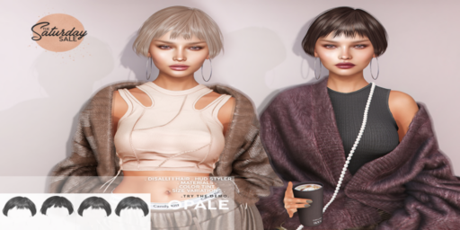 Disalli Hairstyle	&lt;a href=&quot;http://maps.secondlife.com/secondlife/Peace/160/125/22&quot;&gt;Teleport&lt;/a&gt;