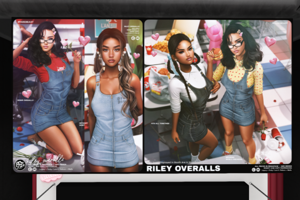 Riley Denim Overalls - Legacy/MaitreyaX/Reborn/+mods, L$279 each/L$1899 FP