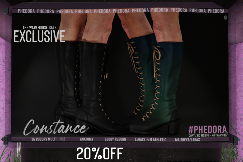 Constance Boots - Anatomy/Legacy F+M/Maitreya/Reborn/+mods, L$399