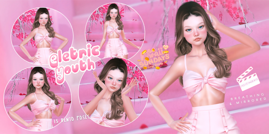 Electric Youth Poses	&lt;a href=&quot;http://maps.secondlife.com/secondlife/VELOUR/86/125/83&quot;&gt;Teleport&lt;/a&gt;