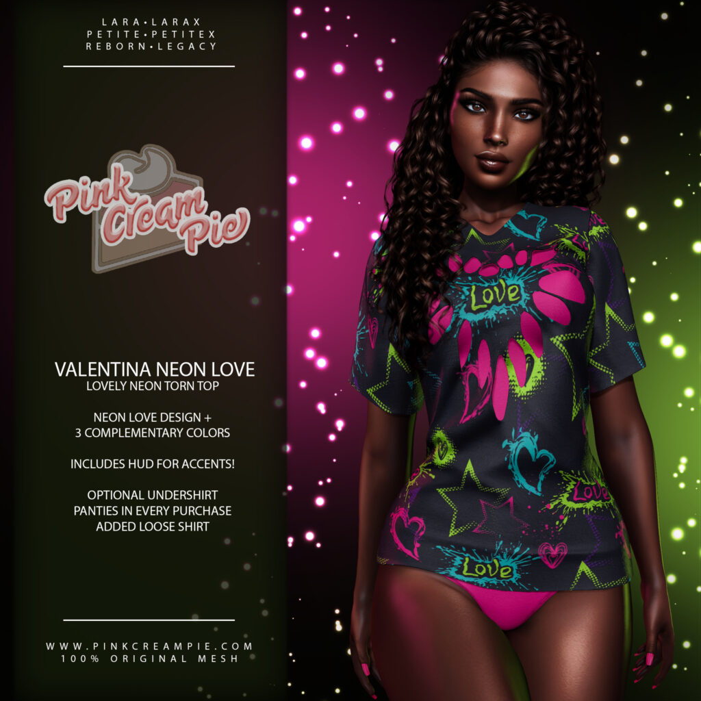 Valentina Neon Love Torn Top - Legacy/MaitreyaX/Reborn/+mods