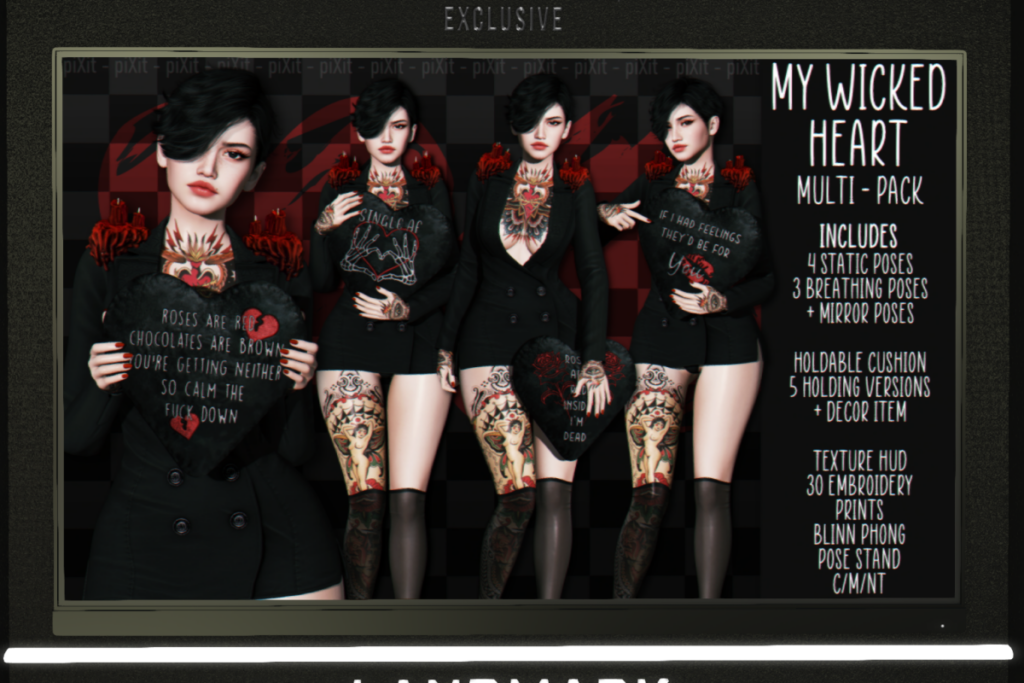 My Wicked Heart Static &amp; Breathing Pose Multi Pack, L$250